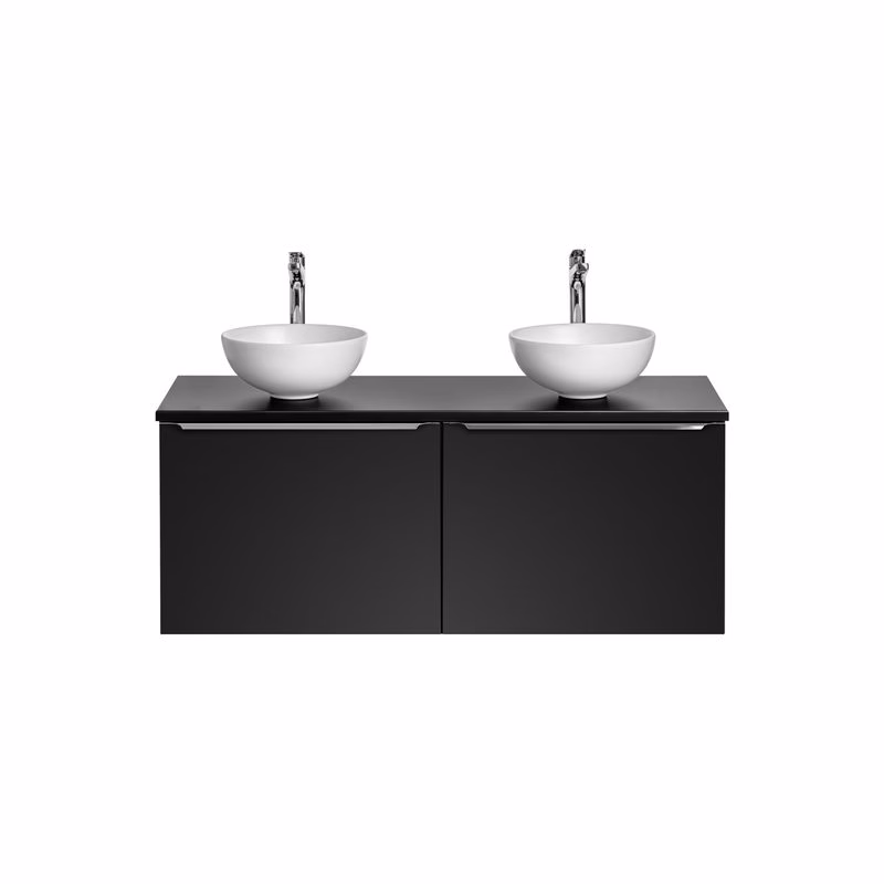 ArtCom Kúpeľňová skrinka s umývadlom a doskou SANTA FE Black DU120/1 | 120 cm