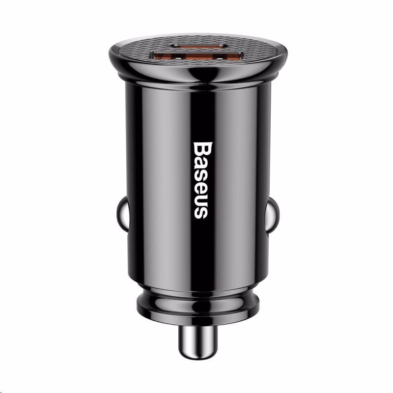 Baseus Circular Plastic nabíjačka do auta 30W (PD3.0, QC4.0+ SCP AFC) čierna