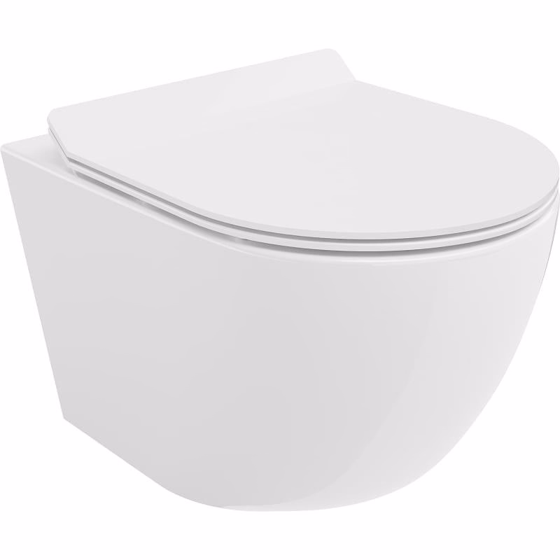 MEXEN/S - Lena Závesná WC misa Rimless Tornado vrátane sedátka s slow slim, duroplast, biela lesk 30224000T