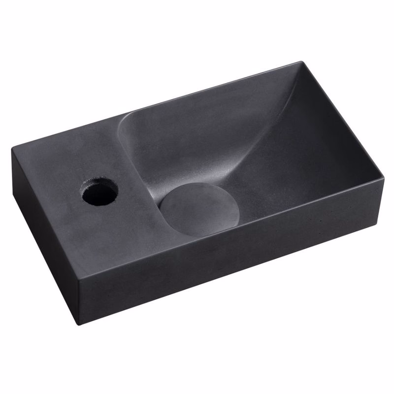 SAPHO - PICCOLINO betónové umývadlo 30,8x17cm, batéria vľavo, antracit mat PK30016