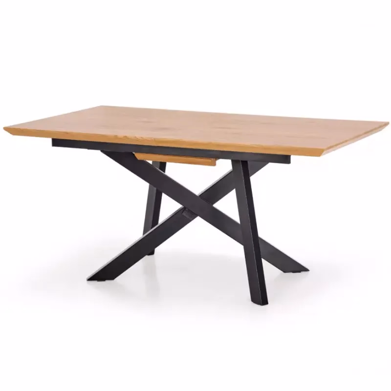 Rozkladací stôl Capital 160/200x90cm Mdf/Oceľ – Dub Zlatá/Čierna