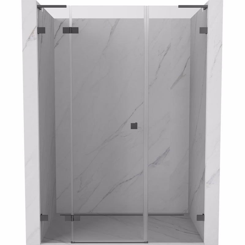 MEXEN/S - Lunar L sprchové dvere krídlové ľavé 130, transparent, grafit metal 834SL-130-050-95-00-L