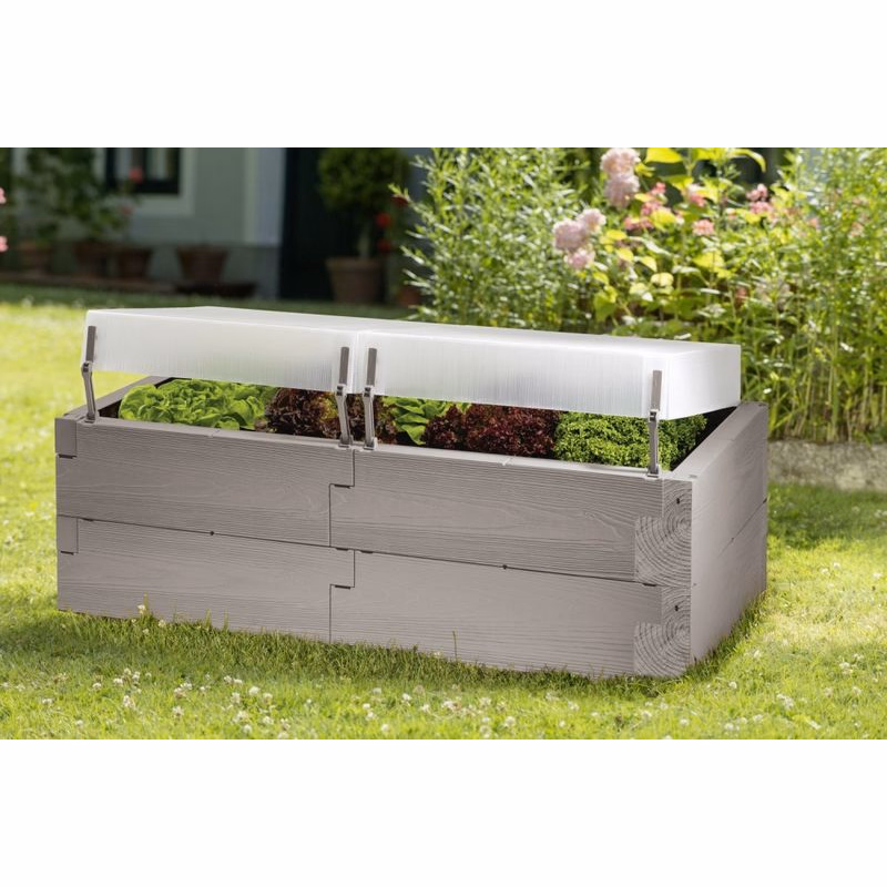 Vyvýšený záhon s poklopom 60 x 130 cm plast Dekorhome