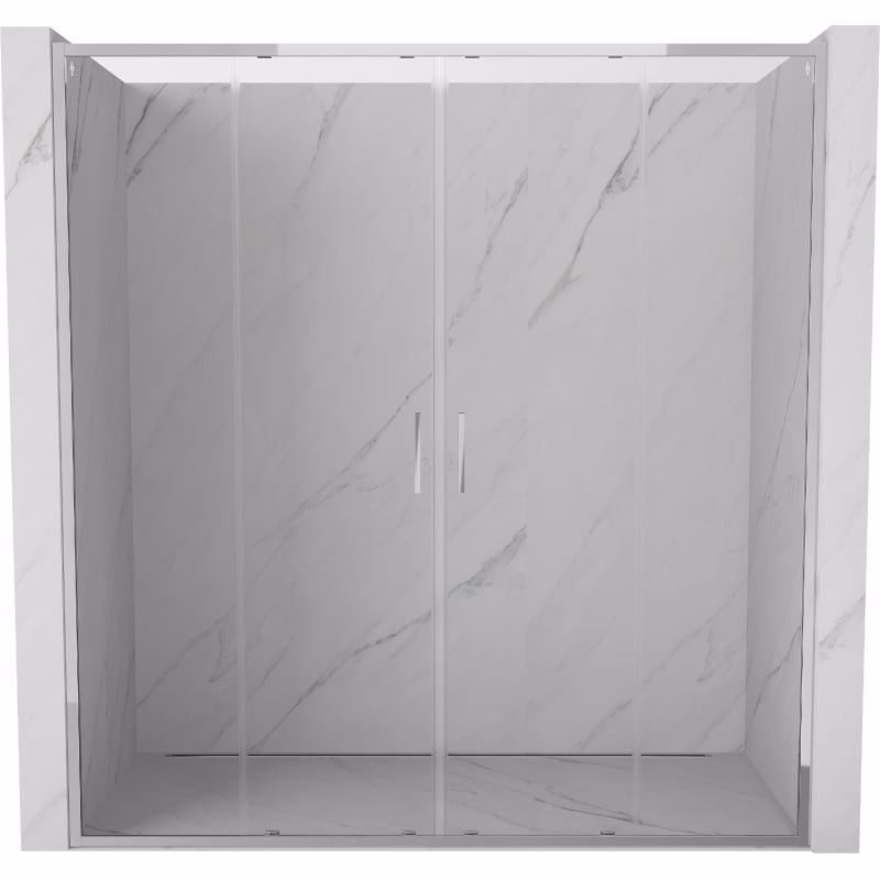 MEXEN/S - Exo dvojité posuvné sprchové dvere 180, transparent, chróm 8152-180-000-01-00