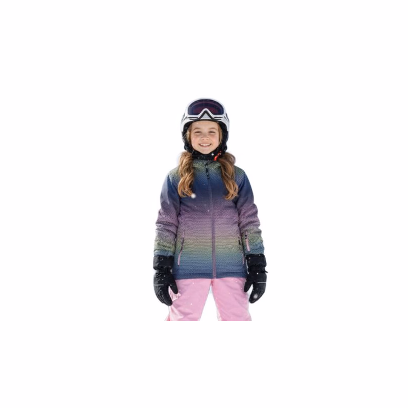 Dievčenská lyžiarska bunda COLOR KIDS Ski Jacket - AOP -4213-Bonbon