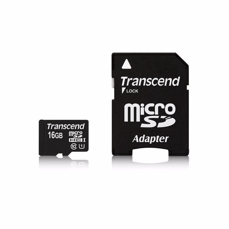 TRANSCEND MicroSDHC karta 16GB Premium, Class 10 UHS-I 300x + adaptér