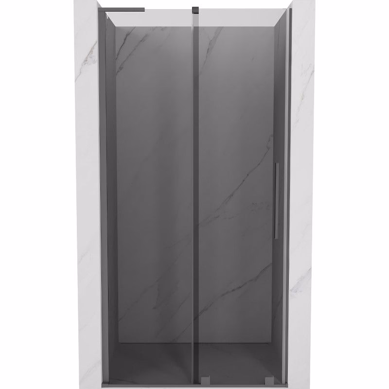 MEXEN/S - Velar L posuvné sprchové dvere 120, grafit, grafit metal 871-120-003-41-95