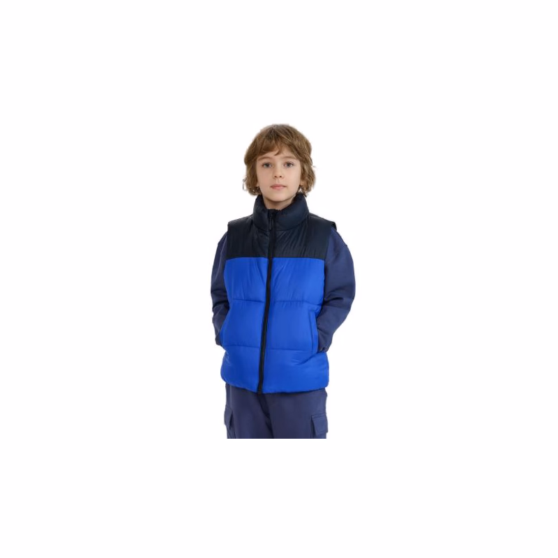 Chlapčenská vesta 4F JUNIOR VEST JACKET-JWSS25TVJAM208-36S-BLUE