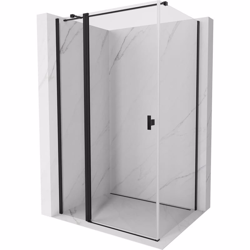MEXEN/S - Mist T sprchovací kút dvere krídlové 80 x 120, transparent, čierna 8A4T-080-120-70-00