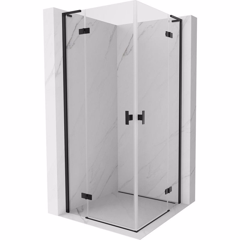 MEXEN/S - Mist-H L Duo sprchovací kút dvere krídlové 85 x 85, transparent, čierna 8A5L-085L-085P-70-00