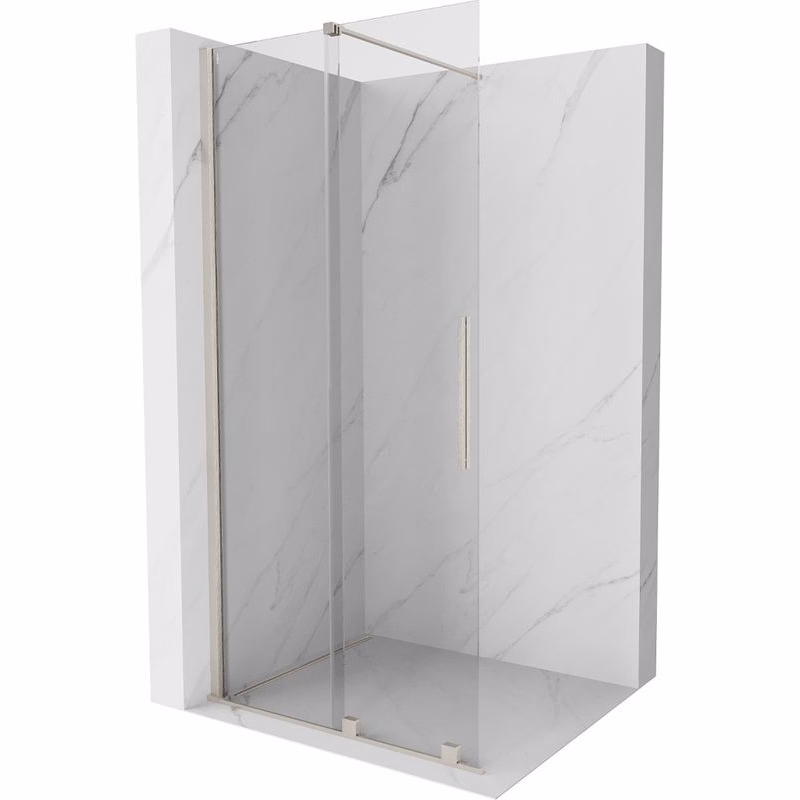 MEXEN/S - Velar Sprchová zástena posuvná Walk-in 85 x 200, transparent 8 mm, nikel kartáčovaný 871-085-000-03-97