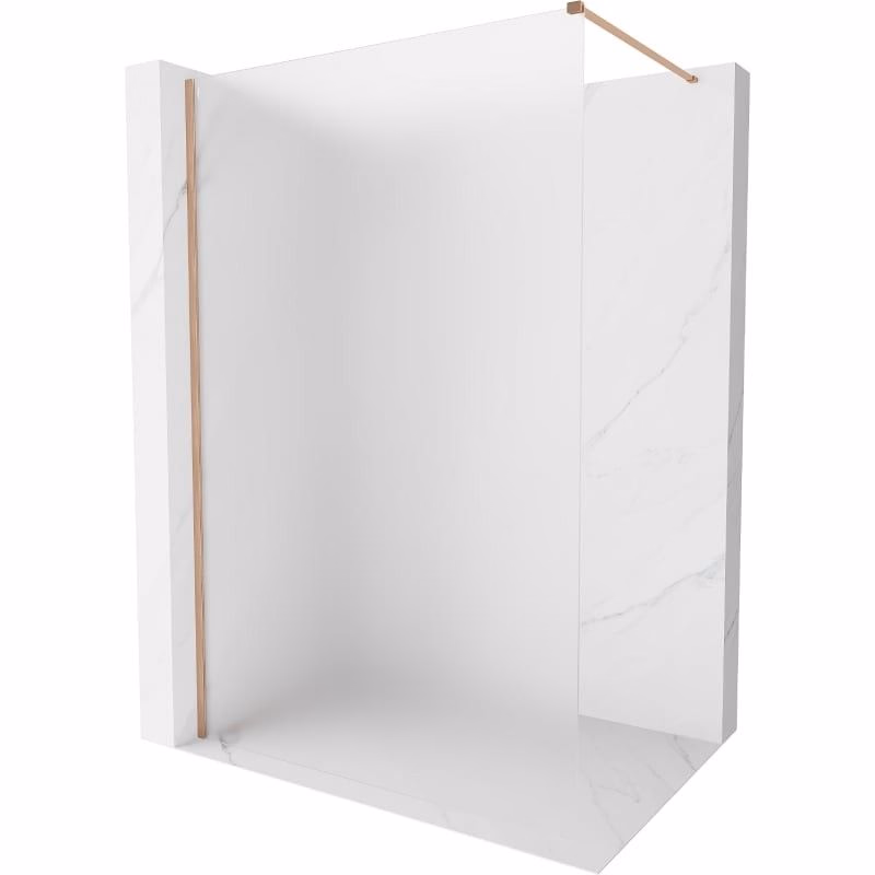 MEXEN/S - Kyoto-X Sprchová zástena WALK-IN 60 x 200, dekor 10 mm, meď kartáčovaná 800-060-101-65-30-X