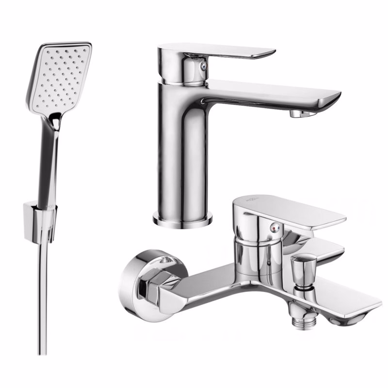MEXEN/S - Alfa R62 Set umývadlové a vaňové batérie s príslušenstvom, chróm 745703R62-00