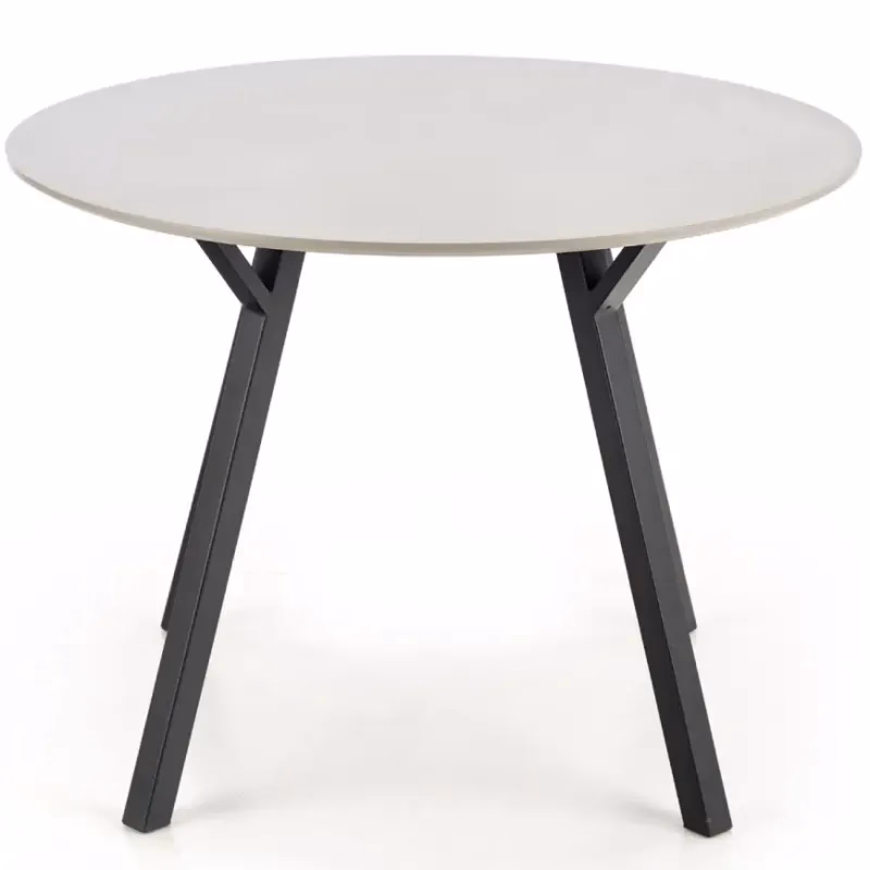 Stôl Balrog Okrúhly 100 Mdf/Oceľ – Svetlý Popolavý/Čierna