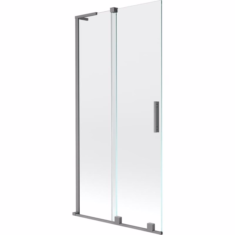 MEXEN/S - Velar L dvojkrídlová posuvná vaňová zástena 95 x 150, transparent, grafit metal 896-095-003-01-95