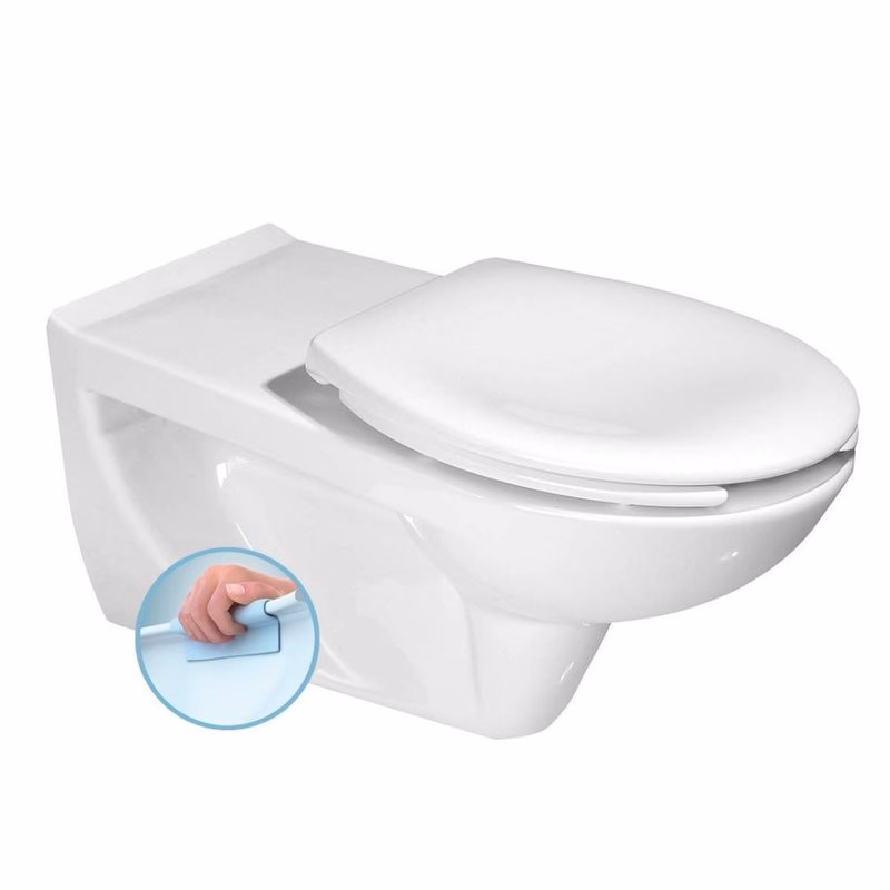 SAPHO - HANDICAP WC závesné predĺžené, Rimless, 37,5x73cm, biela K670-002