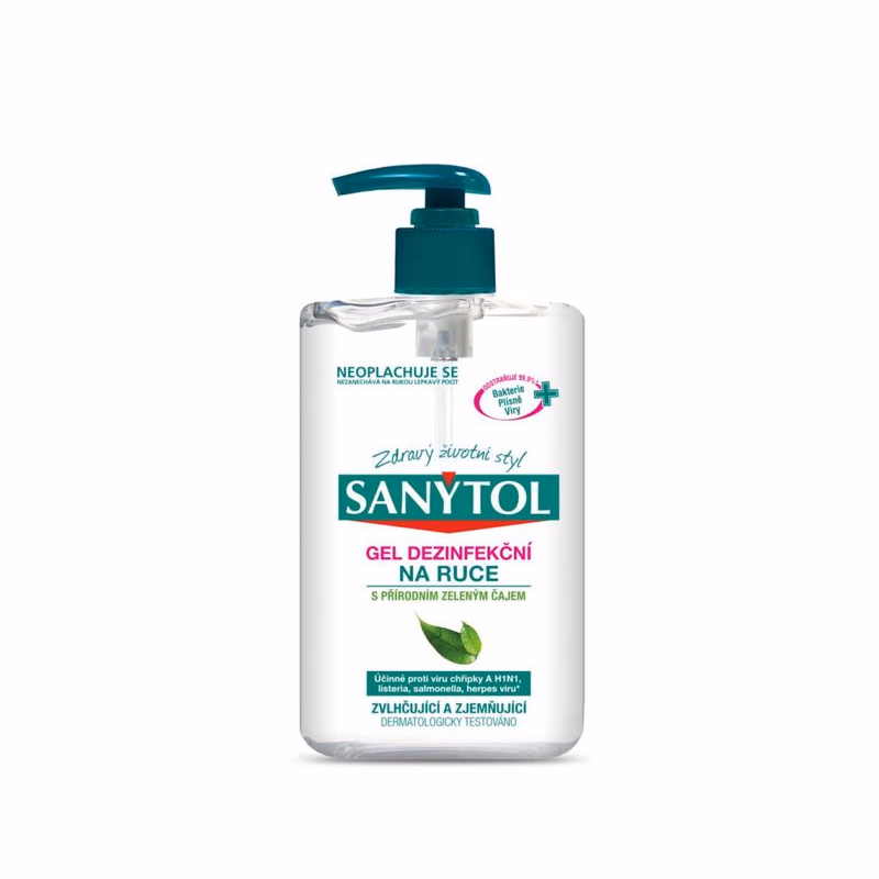 Dezinfekcia rúk gél Sanytol zelený čaj 250ml