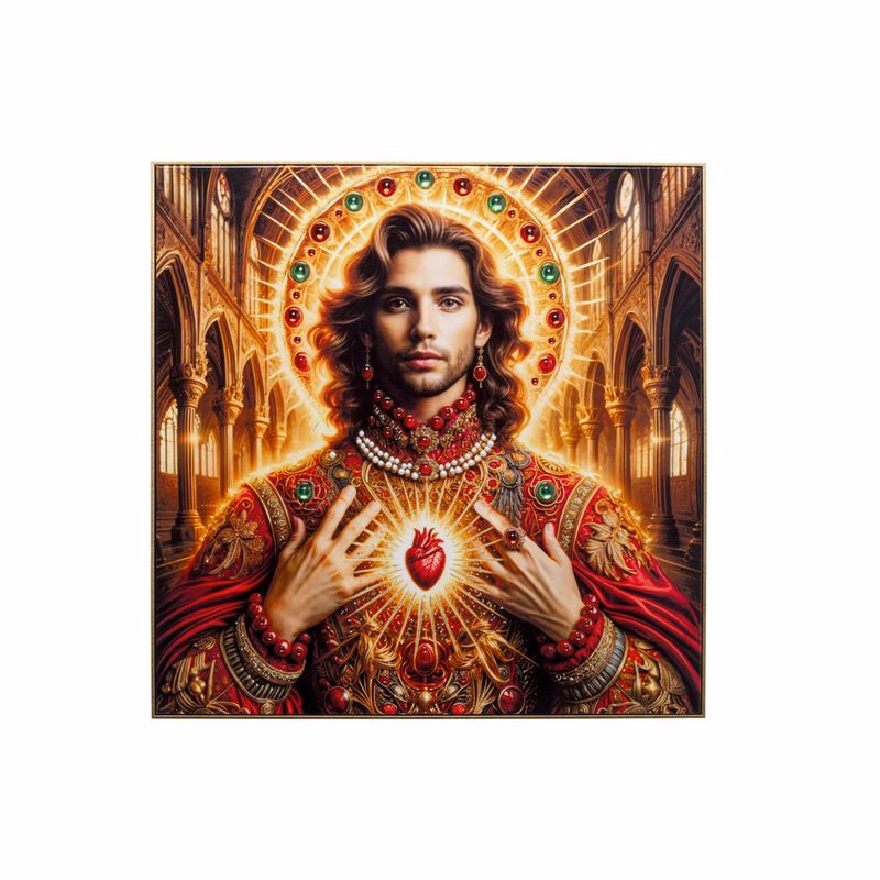 Saint Halo Man obraz v ráme 100x100 cm