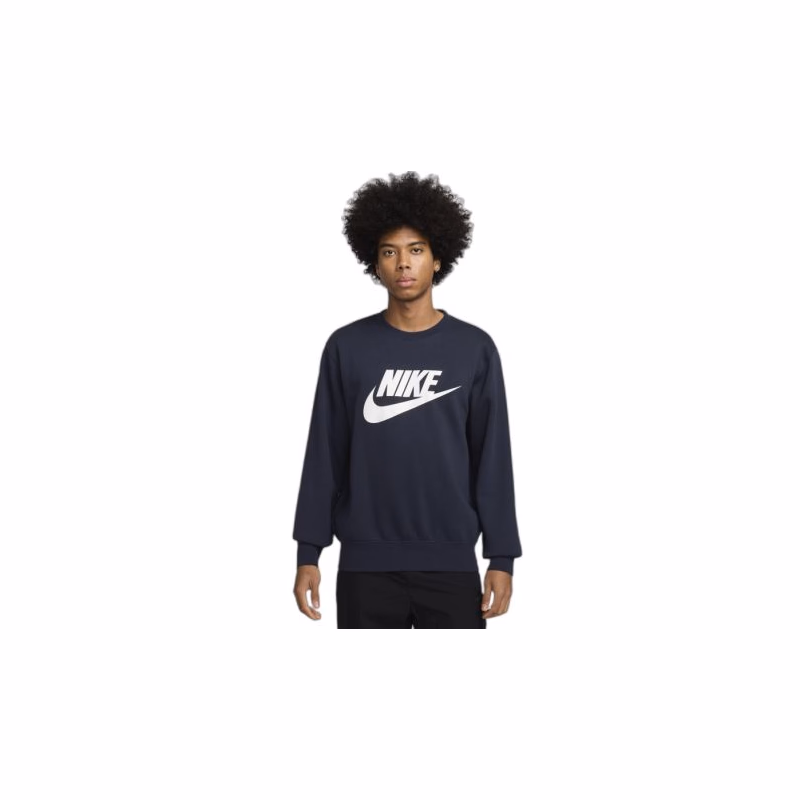 Pánska zateplená mikina NIKE M NK CLUB BB GFX CREW OBSIDIAN WHITE