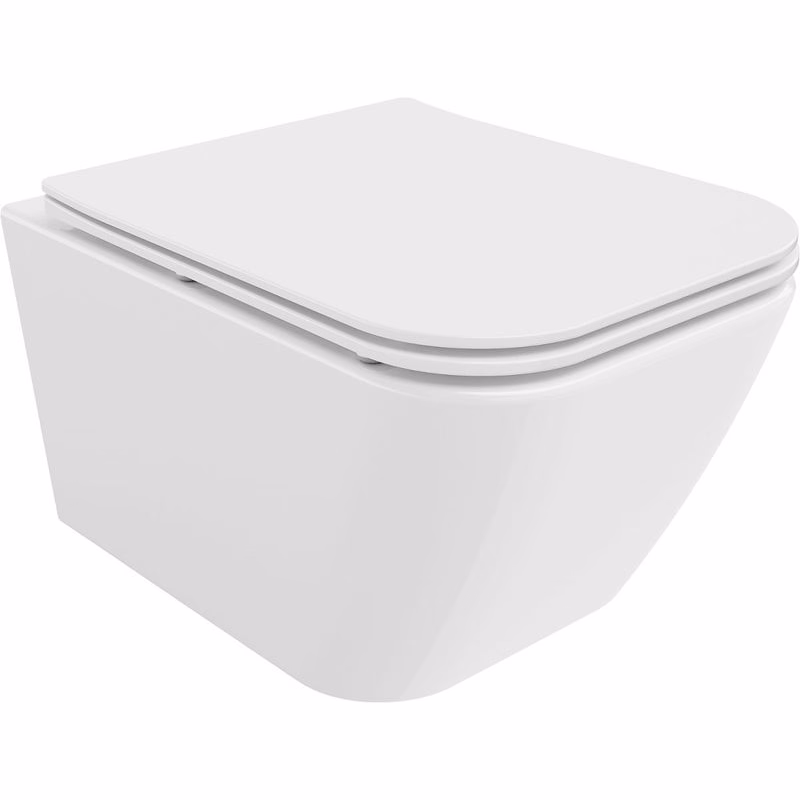 MEXEN - Madox Závesná WC misa Rimless vrátane sedátka s slow, Duroplast, biela 30154000