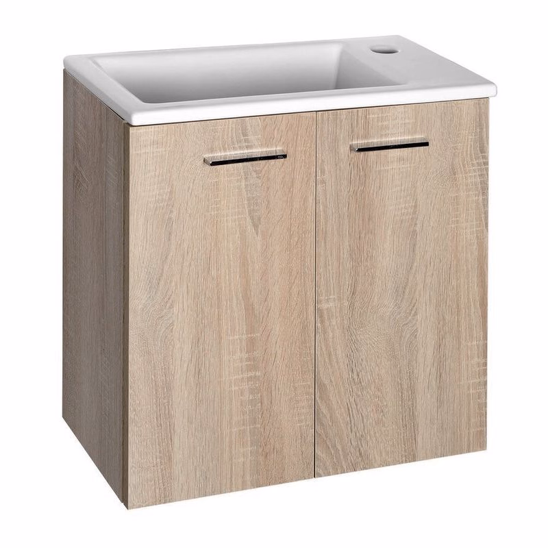AQUALINE - ZOJA/KERAMIA FRESH umývadlová skrinka 49x50x24,5cm, dub platin 51047DP