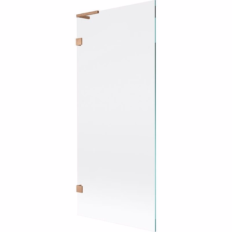 MEXEN/S - Lunar L vaňová zástena FIX 80 x 150, transparent, meď kartáčovaná 897L-080-000-65-00