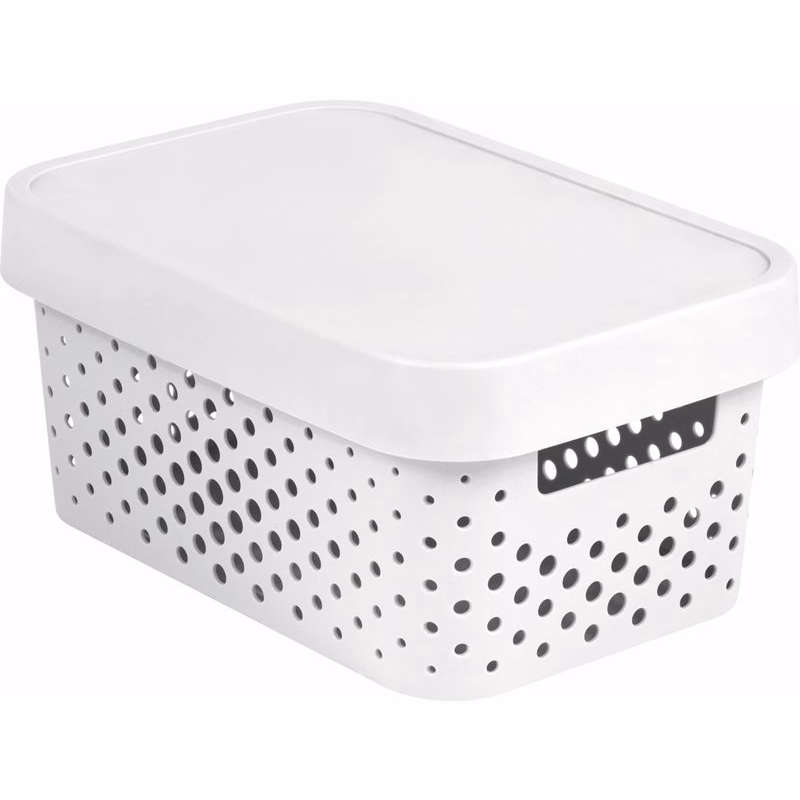 CURVER Úložný box INFINITY DOTS 4,5l s vekom | biela