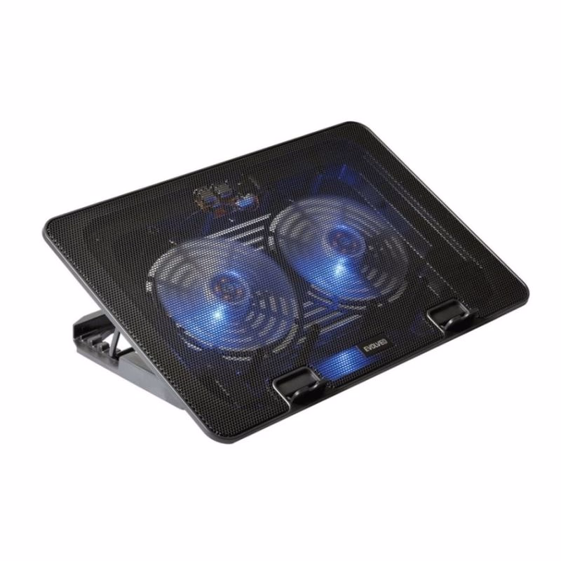EVOLVEO Chladiaca podložka pre NTB A101, až 17", 2x 120mm Ventilátor, Modré podsvietenie, čierna