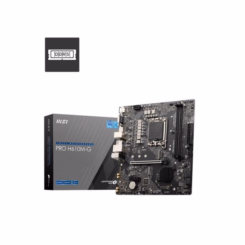 MSI MB Sc LGA1700 PRE H610M-G, Intel H610, 2xDDR5, 1xDP, 1xHDMI, 1xVGA, mATX