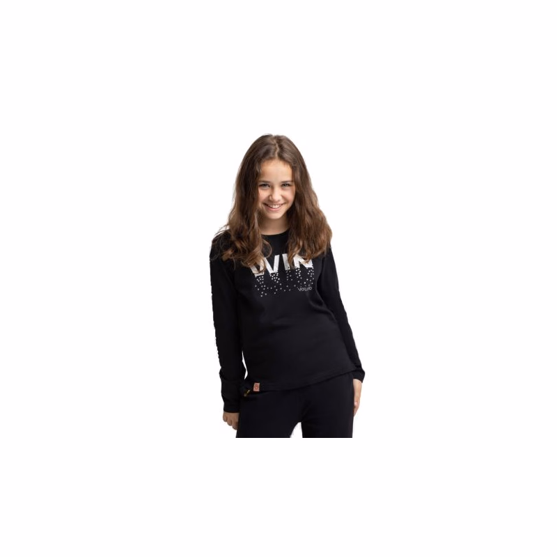 Dievčenské tričko s dlhým rukávom VOLCANO LONG L-WIN JUNIOR 700 BLACK
