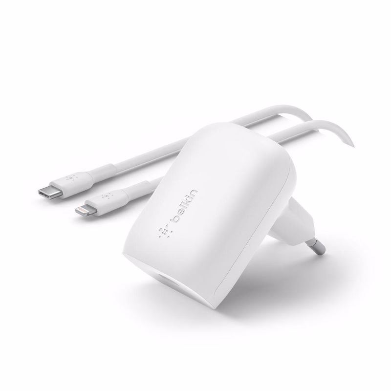 Belkin BOOST CHARGE™ 30W USB-C Power Delivery PPS nástenná nabíjačka + 1m USB-C na lightning kábel, biela