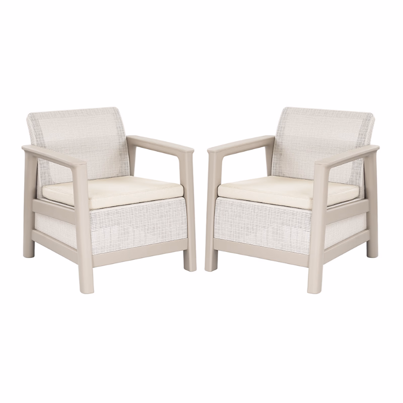KETER Záhradné kreslá SCANDI LINDI | Pebble Grey / Soft beige
