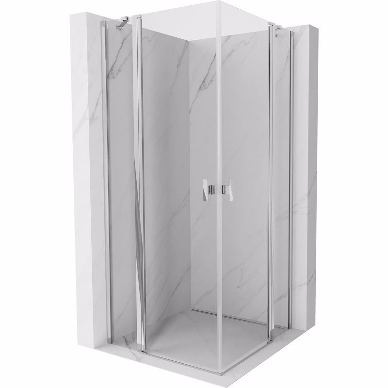 MEXEN/S - Mist Duo sprchovací kút dvere krídlové 85 x 85, transparent, chróm 8A4-085-085-01-00
