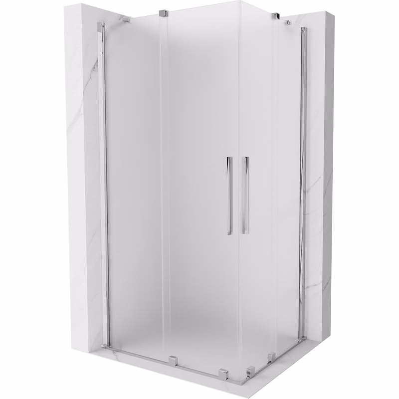 MEXEN/S - Velar Duo sprchovací kút, posuvné dvere 90 x 80, dekor, chróm 871-090-080-32-01