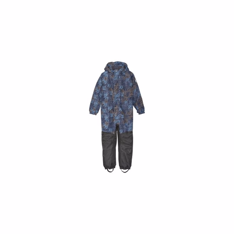 Chlapčenský zimný overal COLOR KIDS Coverall - AOP, stone blue