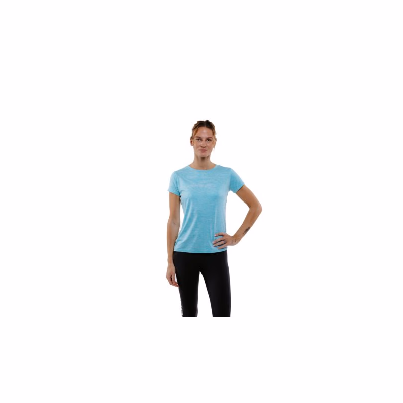 Dámske turistické tričko s krátkym rukávom EVERETT TecaShirt W blue melange