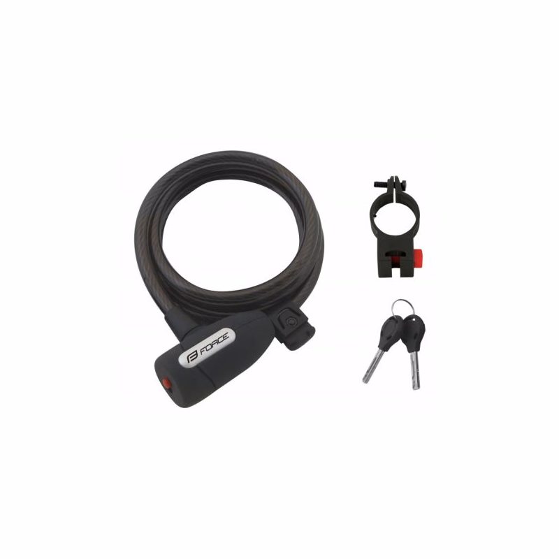 Zámok na bicykel FORCE F LUX SPIRAL 1500 10 HOLDER
