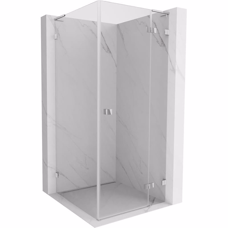MEXEN/S - Lunar L sprchový kút dvere krídlové pravá 90 x 90, transparent, chróm 834L-090-090-01-00-P