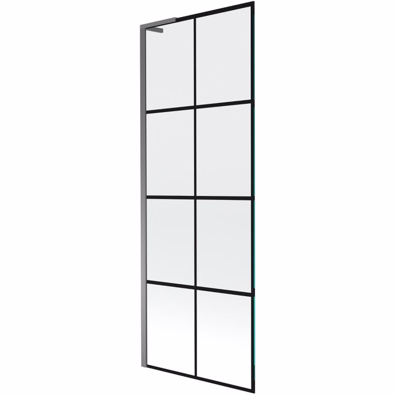 MEXEN/S - Next L vaňová zástena FIX 70 x 150, čierna vzor, grafit metal 895-070-000-03-77-95