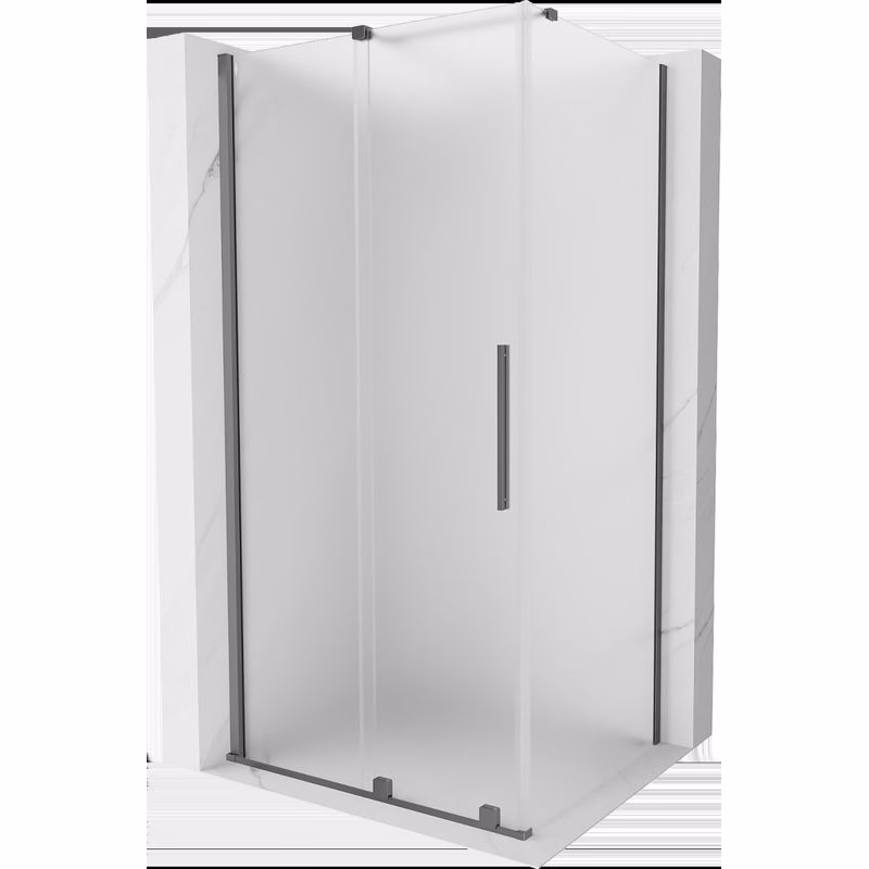 MEXEN/S - Velár sprchovací kút, posuvné dvere 90 x 75, dekor, grafit metal 871-090-075-31-95