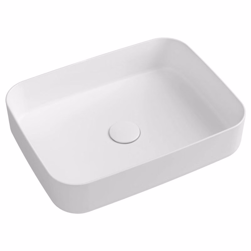 ISVEA - INFINITY RECTANGLE keramické umývadlo na dosku, 50x36cm, matná biela 10NF65050-2L