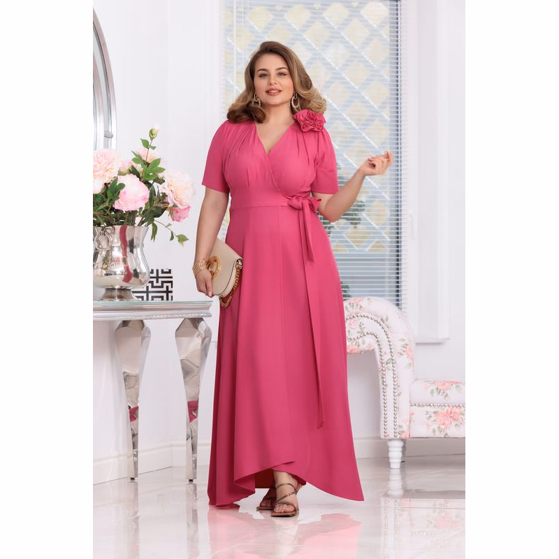 Elizabeth Collection Cyklámenové zavinovacie šaty Veľkosť: XXXL