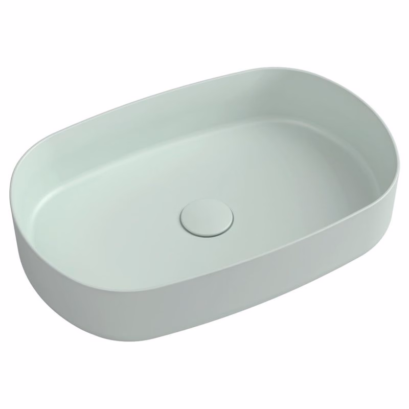 ISVEA - INFINITY OVAL keramické umývadlo na dosku, 55x36cm, zelena mint 10NF65055-2T