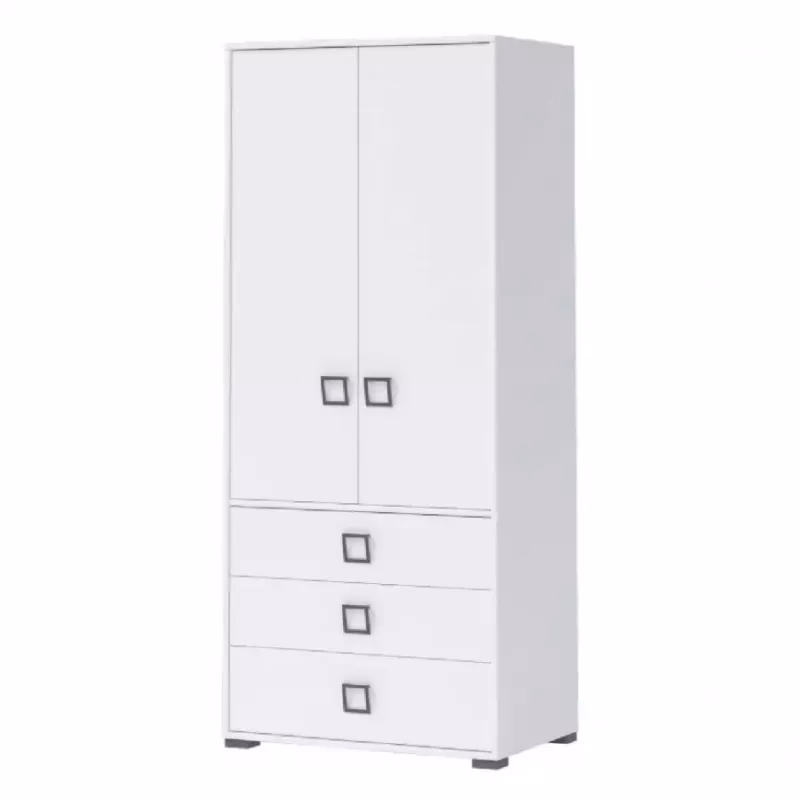 Skriňa 2D3S Kiki G23-BE/KI-15 white/white