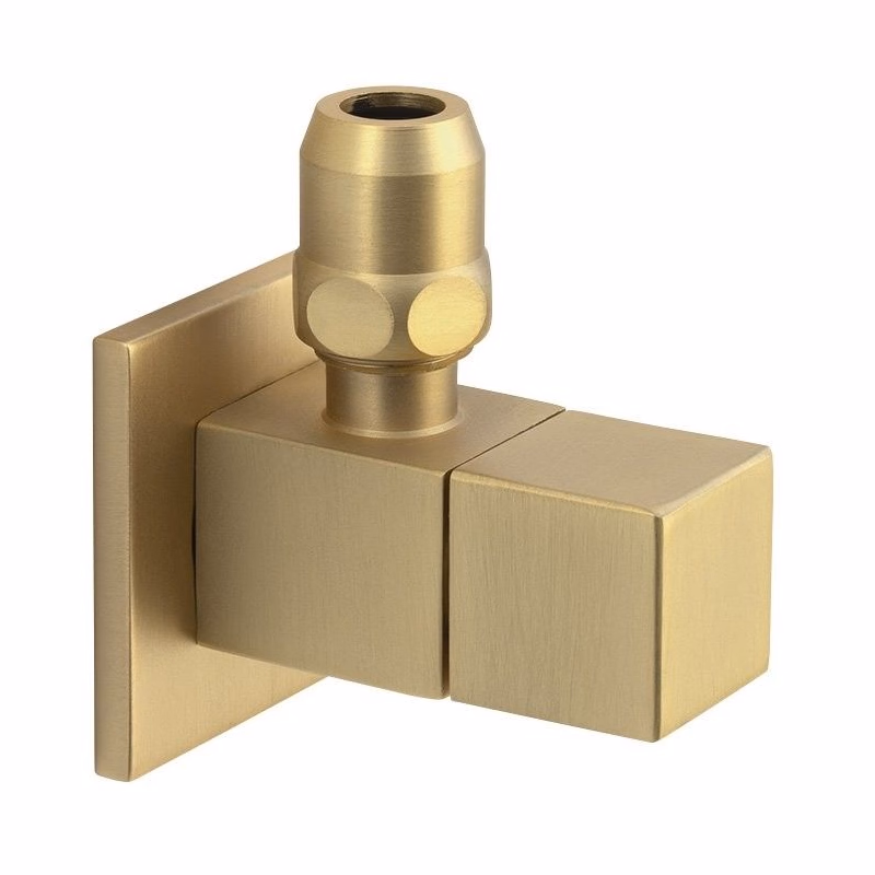 SAPHO - Rohový ventil s matkou, hranatý, 1/2"x 3/8", zlato mat SL219