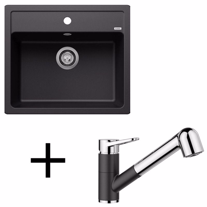 Blanco set Legra 6 + Wega II-S silgranit/chróm biela