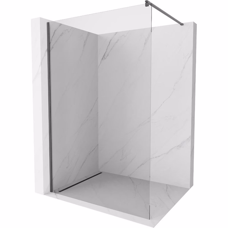 MEXEN/S - Kyoto Sprchová zástena WALK-IN 95 x 200, transparent 8 mm, grafit kartáčovaná 800-095-101-66-00
