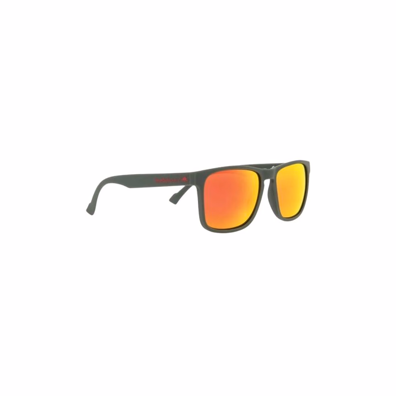 Slnečné okuliare RED BULL SPECT LEAP-006P, matt olive green rubber, brown with red mirror, CAT3, POL, 55-17-14