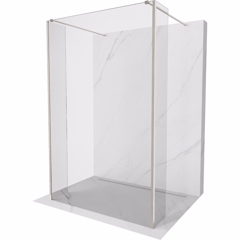 MEXEN/S - Kioto Sprchová zástena WALK-IN voľne stojaca 115 x 30 x 30, transparent, nikel kartáčovaná 800-115-030-222-97-00-030