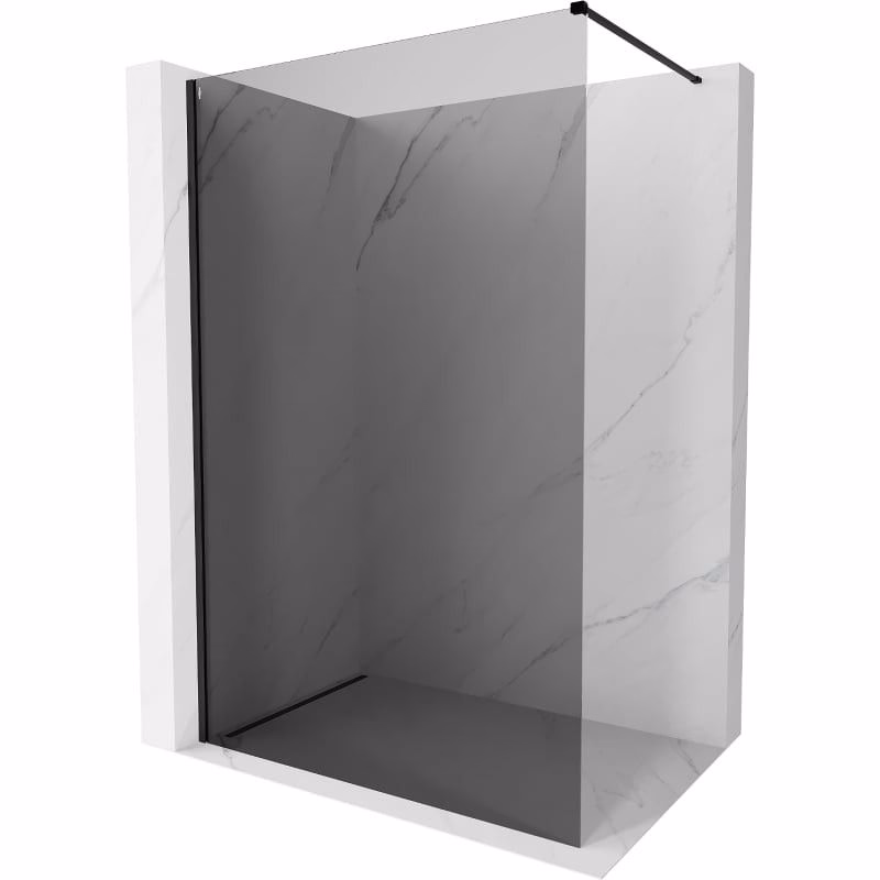 MEXEN/S - Kyoto-X Sprchová zástena WALK-IN 120 x 200, grafit 10 mm, čierna 800-120-101-70-40-X